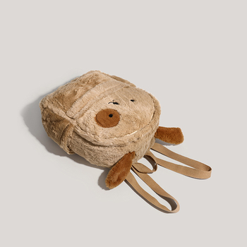 HENGJINGYX Cezhraničný skladom Plyšový batôžkarský batoh pre ženy s veľkou kapacitou, školská taška s kreslenými motívmi