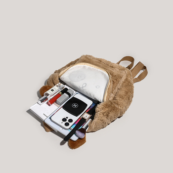 HENGJINGYX Cezhraničný skladom Plyšový batôžkarský batoh pre ženy s veľkou kapacitou, školská taška s kreslenými motívmi