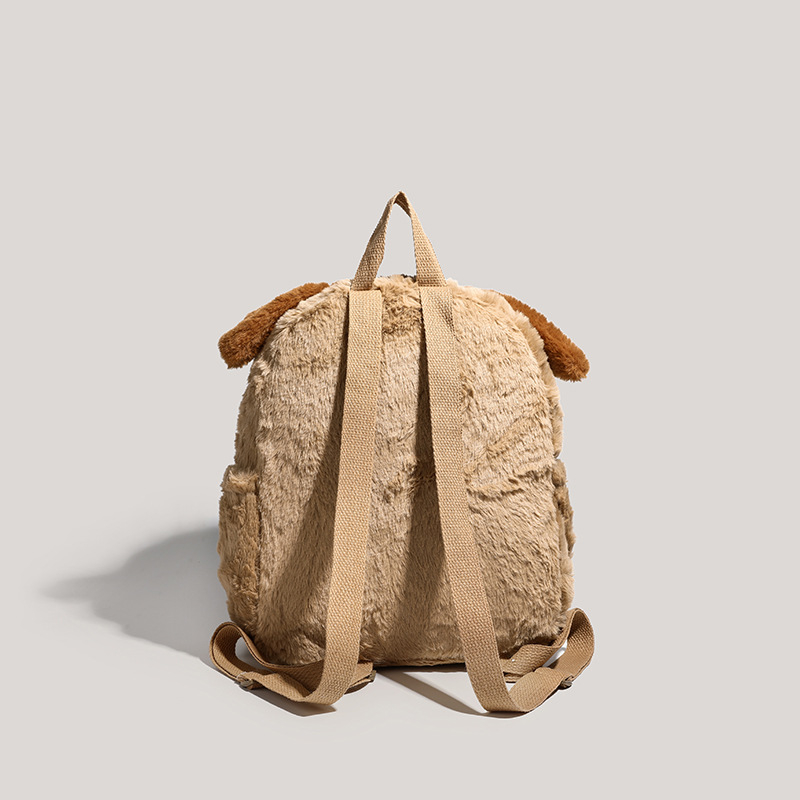 HENGJINGYX Cezhraničný skladom Plyšový batôžkarský batoh pre ženy s veľkou kapacitou, školská taška s kreslenými motívmi