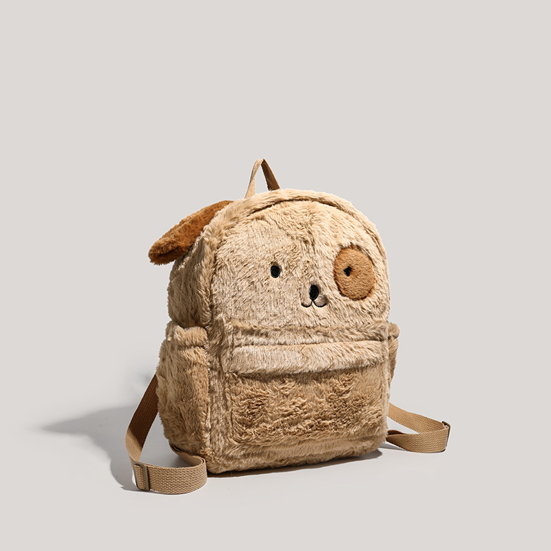 HENGJINGYX Cezhraničný skladom Plyšový batôžkarský batoh pre ženy s veľkou kapacitou, školská taška s kreslenými motívmi