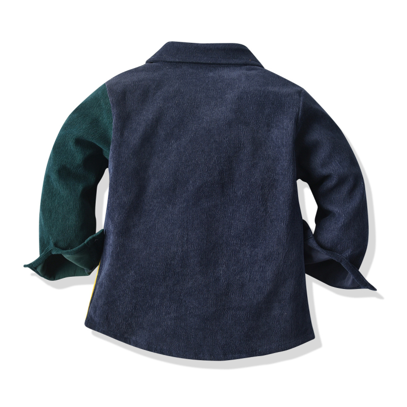 Jesenné a zimné nové chlapčenské tričko s dlhým rukávom, farebne zladené, detské manšestrové ležérne tričko s kabátom, kabát, AliExpress explosions.