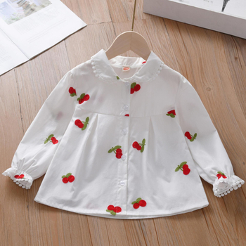 Djevojačka majica dugih rukava Proljeće i jesen 2025. Nova dječja pamučna dječja moderna cvjetna majica u korejskom stilu