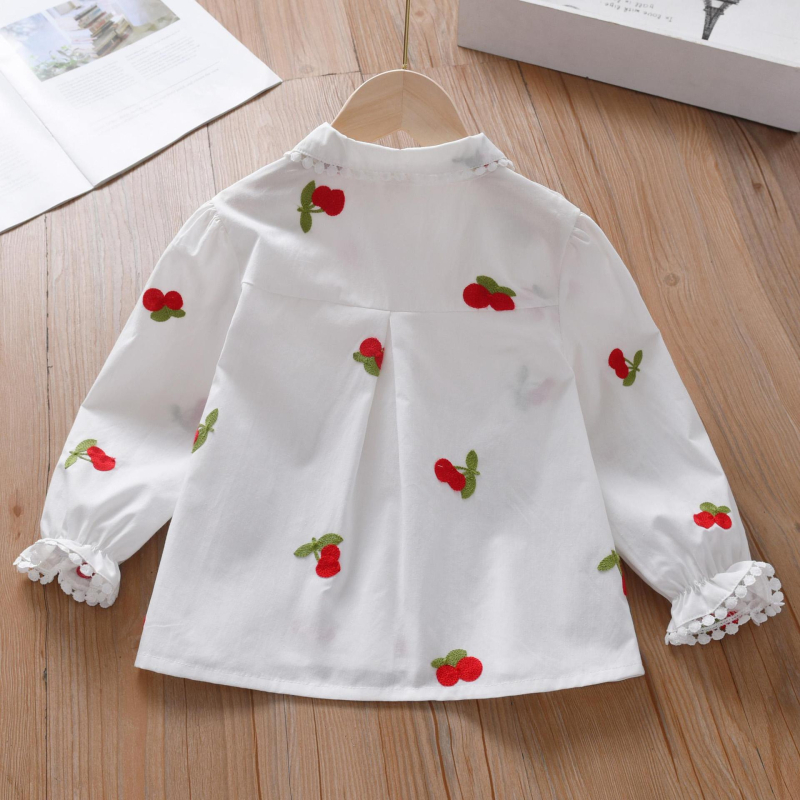 Djevojačka majica dugih rukava Proljeće i jesen 2025. Nova dječja pamučna dječja moderna cvjetna majica u korejskom stilu