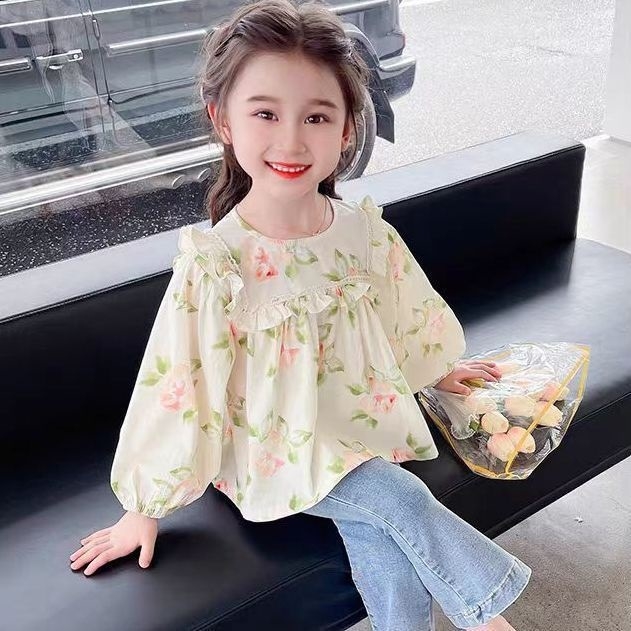 Djevojačke majice za proljeće i jesen 2025. Novi stil, svježe i slatke majice dugih rukava za djevojčice i bebe, elegantni dječji jesenski topovi