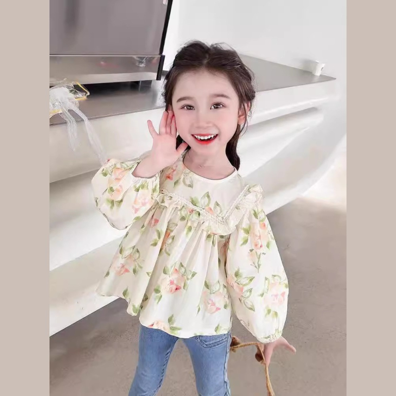 Djevojačke majice za proljeće i jesen 2025. Novi stil, svježe i slatke majice dugih rukava za djevojčice i bebe, elegantni dječji jesenski topovi