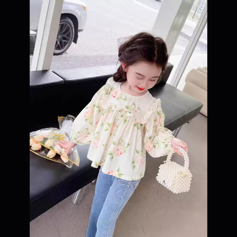 Djevojačke majice za proljeće i jesen 2025. Novi stil, svježe i slatke majice dugih rukava za djevojčice i bebe, elegantni dječji jesenski topovi