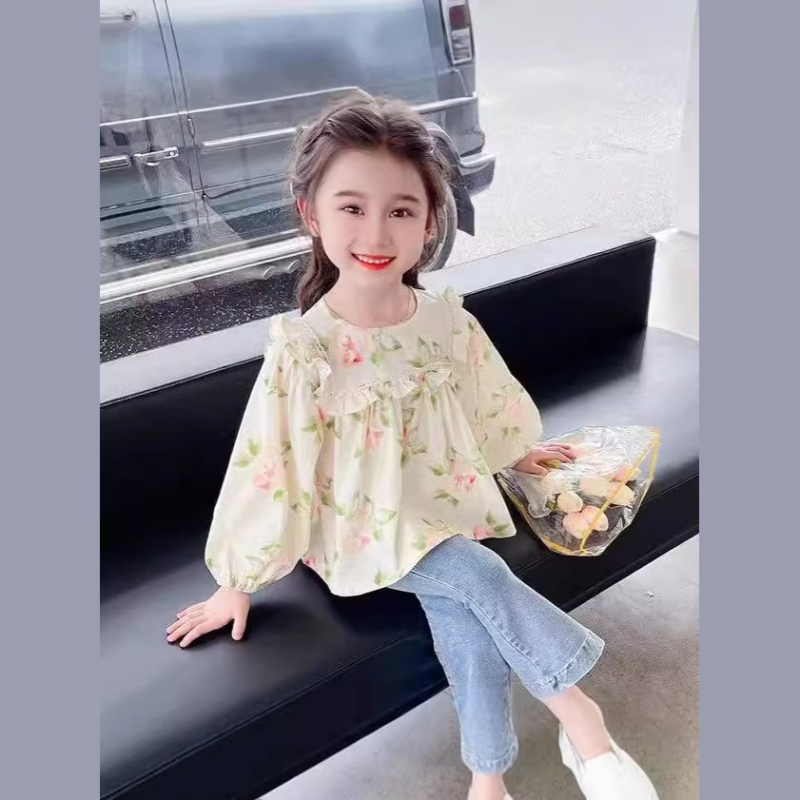 Djevojačke majice za proljeće i jesen 2025. Novi stil, svježe i slatke majice dugih rukava za djevojčice i bebe, elegantni dječji jesenski topovi