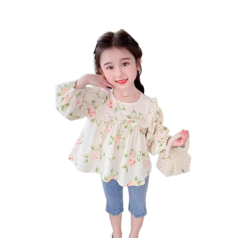 Djevojačke majice za proljeće i jesen 2025. Novi stil, svježe i slatke majice dugih rukava za djevojčice i bebe, elegantni dječji jesenski topovi