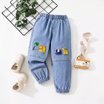 Detské letné oblečenie, nové džínsové vyšívané nohavice