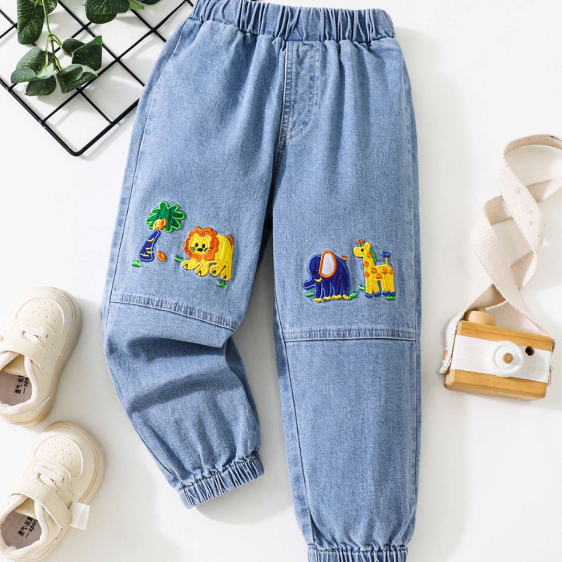Detské letné oblečenie, nové džínsové vyšívané nohavice