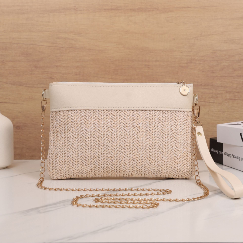 Didmeninė prekyba gamykloje, paprastos atmosferos austa maža kvadratinė rankinė pavasariui ir vasarai, nauja rankinė moterims, nešiojama ant grandinėlės, nešiojama per petį mobiliojo telefono rankinė