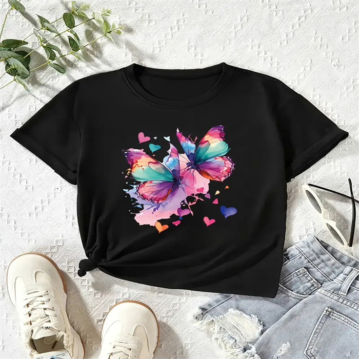 Cross Border na zalihi Ženska ljetna majica kratkih rukava s printom, modna ležerna, slatka ženska majica kratkih rukava s printom očiju