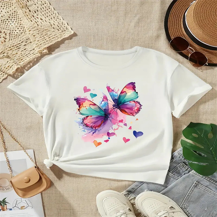 Cross Border na zalihi Ženska ljetna majica kratkih rukava s printom, modna ležerna, slatka ženska majica kratkih rukava s printom očiju