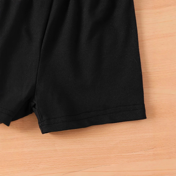 Cezhraničné INS Baby Boy Baby Letné počúvanie hudby Lev Hot Stamping krátky rukáv top šortky oblek