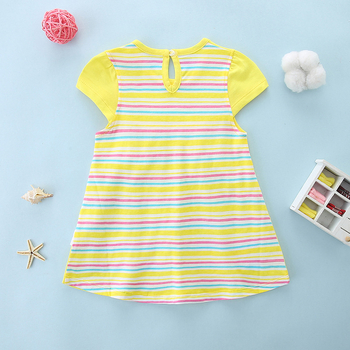 Φούστα πριγκίπισσας για κορίτσια, Κίτρινη στρογγυλή λαιμόκοψη, φόρεμα για κορίτσια, Μικρή χαριτωμένη φούστα, καλοκαιρινή φούστα πριγκίπισσας για μωρά