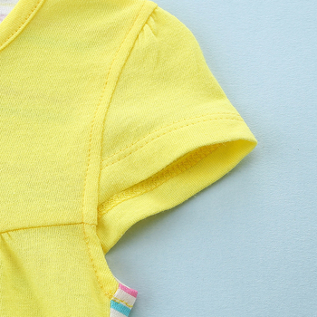 Φούστα πριγκίπισσας για κορίτσια, Κίτρινη στρογγυλή λαιμόκοψη, φόρεμα για κορίτσια, Μικρή χαριτωμένη φούστα, καλοκαιρινή φούστα πριγκίπισσας για μωρά