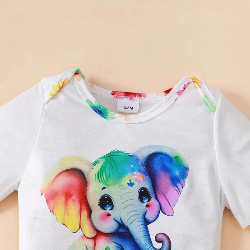 Prekogranične INS novorođenčad djevojčica Ljetne slatke kratke hlače s motivom slona, omotane jelenom, plima