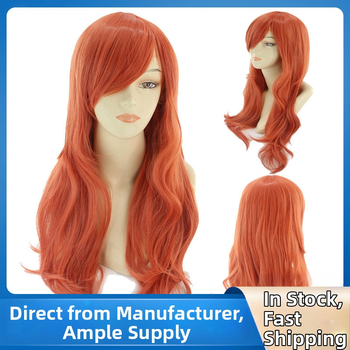 Перука от едно парче, две години по-късно, Nami COS, дълга къдрава коса, 65 см, оранжева перука, фабрично налично, перука