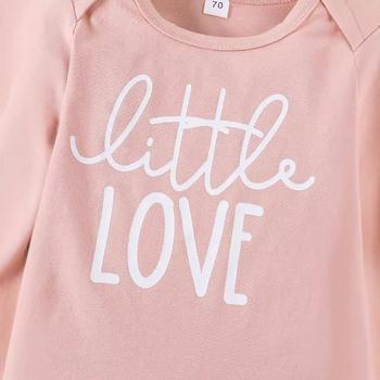 Νέο μακρυμάνικο κοστούμι τριών τεμαχίων με γράμματα για μωρά κορίτσια