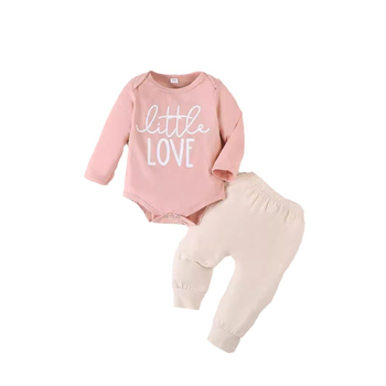 Νέο μακρυμάνικο κοστούμι τριών τεμαχίων με γράμματα για μωρά κορίτσια