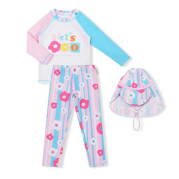 Μαγιό για κορίτσια Χαριτωμένα μακρυμάνικα παντελόνια Μαγιό με σκίσιμο Μαγιό με μακριά μανίκια Παιδικό μαγιό