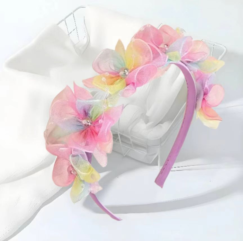 Europos ir Amerikos „Amazon“ vaikų vainikų plaukų lankelis, fėjų tinklelio, gėlių plaukų diržas, šiaurės rytų „Twist Yangko“ plaukų aksesuarai, nuotakos galvos apdangalai