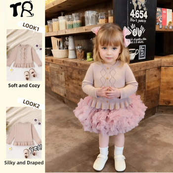 Baby Cool svileni kaki okrugli izrez top romb poluizrezan top s volanima pletenina prozračna