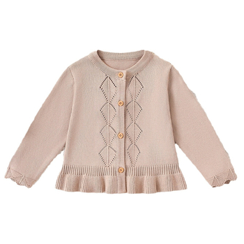 Baby Cool svileni kaki okrugli izrez top romb poluizrezan top s volanima pletenina prozračna