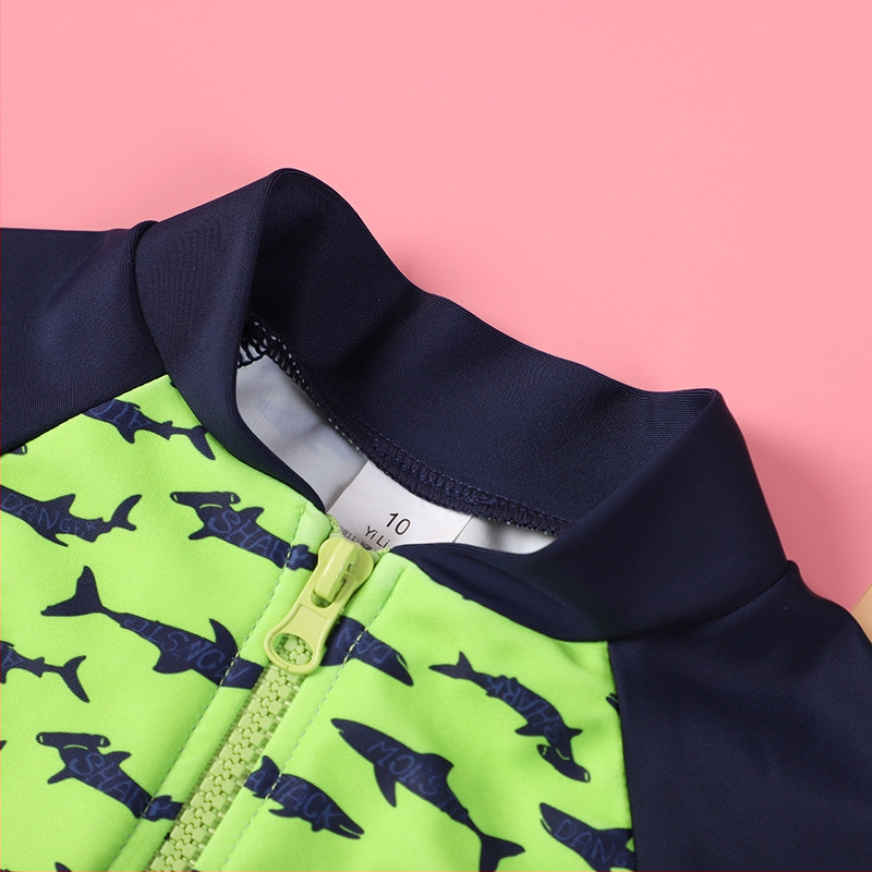 Detské jednodielne plavky boxerky s ochranou proti slnku, stredné a veľké detské plavky