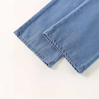 laos Uued kevad- ja suvepikad püksid Pestud teksapüksid Lahtised sirged püksid Kuumad tembeldatud teksad