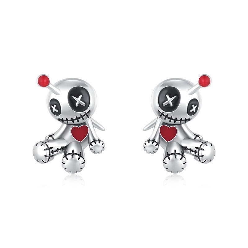 Amazoni piiriülene uus tume gooti needuse nuku kaelakee isikupärastatud loomingulised halloweeni õuduskõrvarõngad