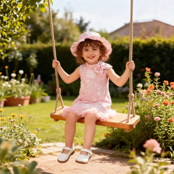 Letné dievčenské jednofarebné golierové šaty s kvetinovou potlačou, mašľou a sieťovaným golierom, dvojdielne šaty