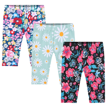 Cezhraničné nové detské oblečenie Malé a stredné detské dievčenské poklady Trojdielne zmiešané farby Univerzálne strečové 5-bodové legíny Slim fit bezpečnostné nohavice