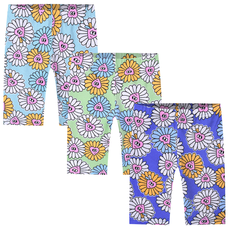 Cezhraničné nové detské oblečenie Malé a stredné detské dievčenské poklady Trojdielne zmiešané farby Univerzálne strečové 5-bodové legíny Slim fit bezpečnostné nohavice