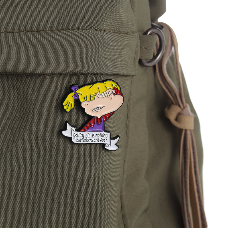 Crtani anime djevojčica stari bol plače stil dizajn osobnost moda ruksak odjeća dodaci značka