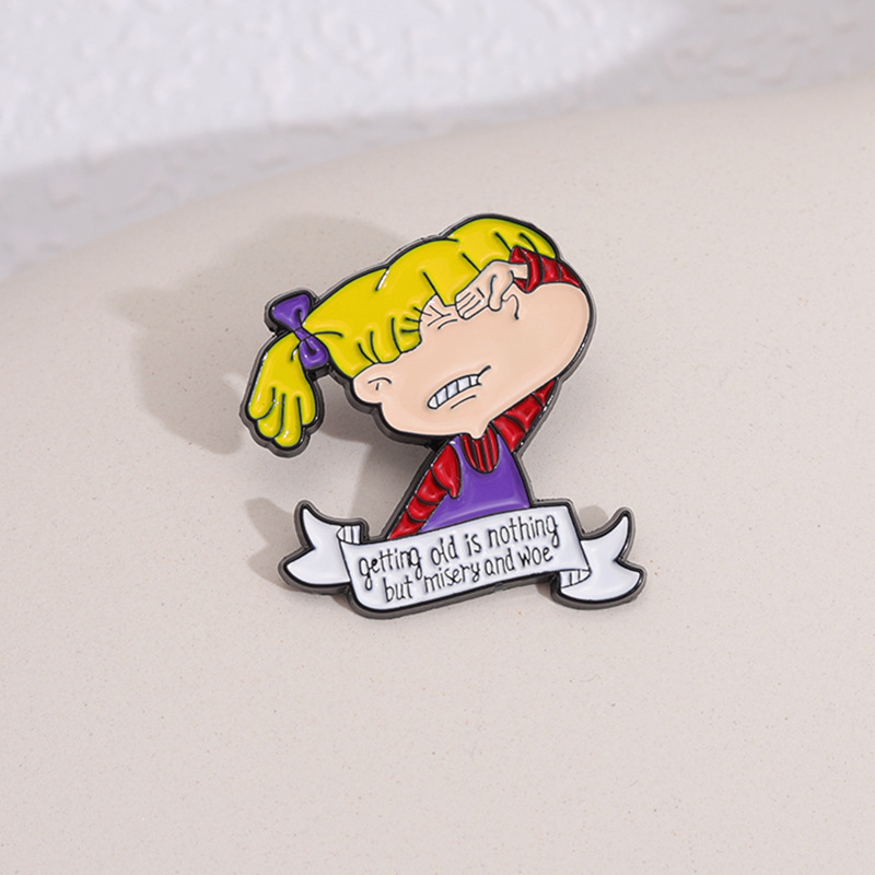 Crtani anime djevojčica stari bol plače stil dizajn osobnost moda ruksak odjeća dodaci značka