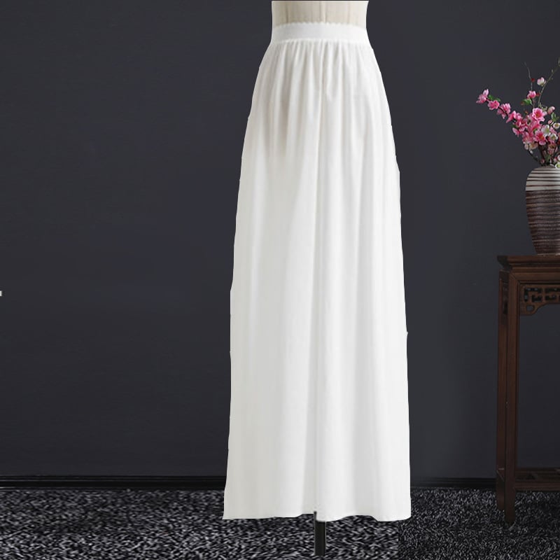 Fustă Hanfu nouă, tăiței de cal, vară interioară rezistentă la uzură, stil cântec, bază, jupon, lungime medie, fustă mare leagăn