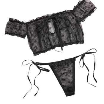 Amazoni populaarne Intimates võrgust lilledega seksikas Intimates Pure Desire pits-up lipsuga kaheosaline komplekt naistele