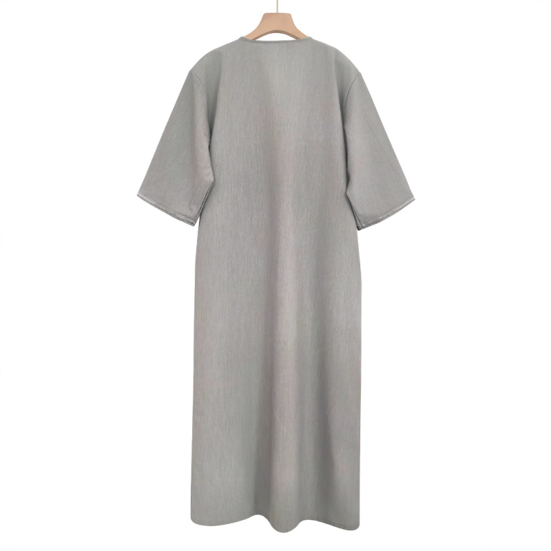 2025 Ново мъжко облекло от Близкия изток, трансгранично мюсюлманско, бродирано халат със среден ръкав, етнически стил, марокански халат