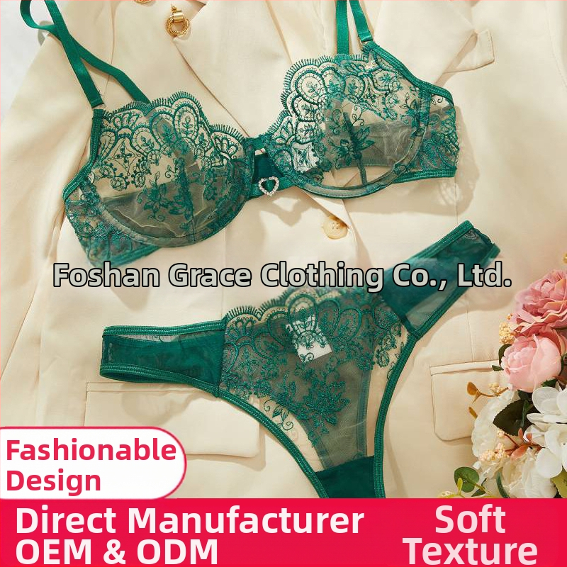 Y Prekogranični AliExpress seksi donje rublje s printom visokokvalitetnog čipkastog grudnjaka s vezom i dva dijela