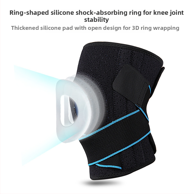 Silikónové pružinové chrániče kolien, silikónové protišmykové štvorpružinové priedušné tlakové chrániče kolien pre vonkajšie horolezectvo a fitness