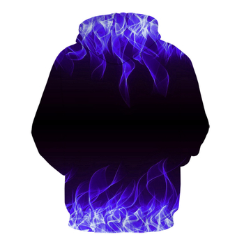 Europos ir Amerikos tarpvalstybinis „Amazon“ naujas liepsnos 3D skaitmeninės spausdinimo megztinis su gobtuvu, laisvas ilgomis rankovėmis, poros drabužiai