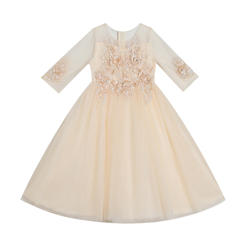 Rochie de fete vara 2025 stil nou rochie de prințesă din tul pentru fete ținută de performanță la pian rochie formală pentru copii rochie de pian