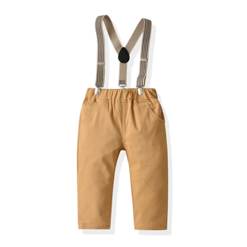 Dječja karirana košulja s naramenicama iz 2021., kaki hlače s naramenicama za dječake, male i srednje veličine, dječja banketna haljina