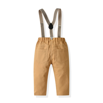 Dječja karirana košulja s naramenicama iz 2021., kaki hlače s naramenicama za dječake, male i srednje veličine, dječja banketna haljina