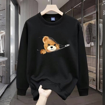 Jesenski i zimski novi trendi muški topovi s printom, modni pulover, okrugli izrez, dugi rukavi, ležerni, svestrani, moderni muški topovi s baršunom