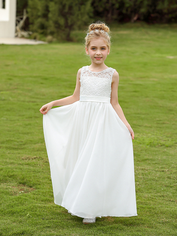 Letné nové európske a americké zahraničné obchodné cezhraničné detské svadobné šaty dámske šifónové jednoduché čipkované klavírne narodeninové princeznovské šaty