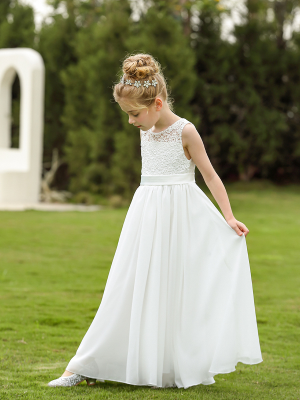 Letné nové európske a americké zahraničné obchodné cezhraničné detské svadobné šaty dámske šifónové jednoduché čipkované klavírne narodeninové princeznovské šaty