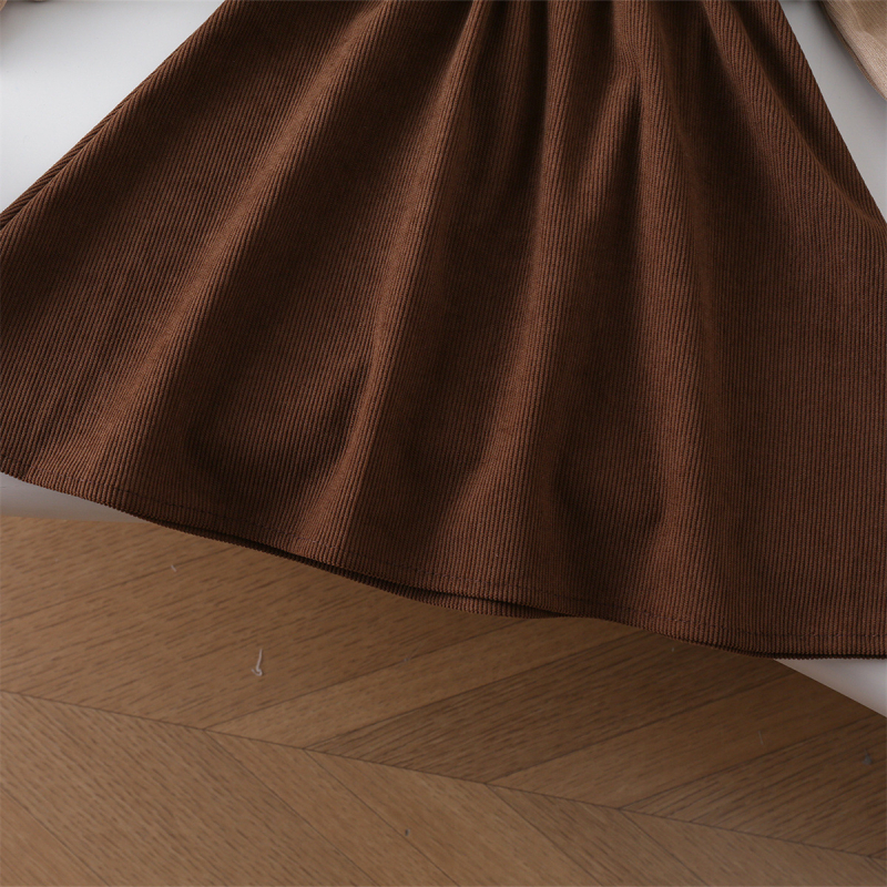 6619 Djevojačka proljetna i jesenska haljina 2024 Nova dječja studentska kordurojska suknja s prošivenim detaljima Djevojačka princezina suknja