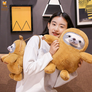 Bobby karu välgu-laiskloomaga koolikott, plush-nukk, eelkoolikott, lastele mõeldud plush-seljakott, piiriülene haaramisnukk